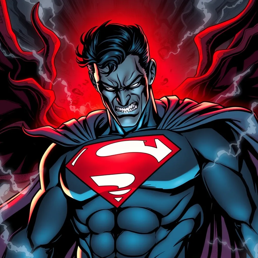 Prompt: Evil Superman king of hell