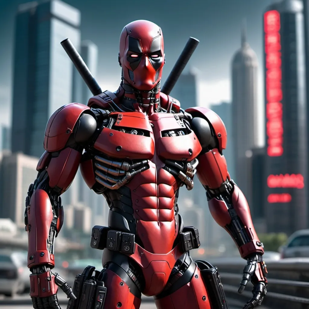 Prompt: Terminator Deadpool 