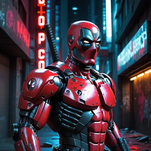 Prompt: Robocop terminator Deadpool 