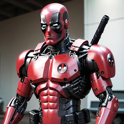 Prompt: Robocop terminator Deadpool 