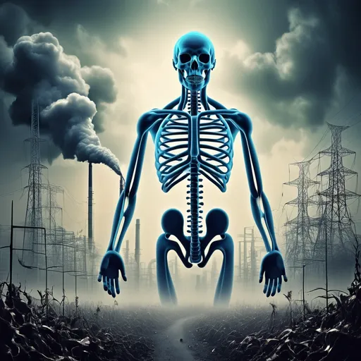 Prompt: Give me a suitable image for a poster background talking about genetic engineering and pollution.