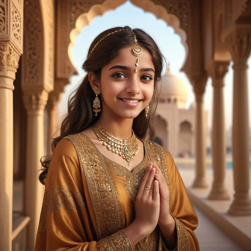 Prompt: cute Indian teen with Arabic look