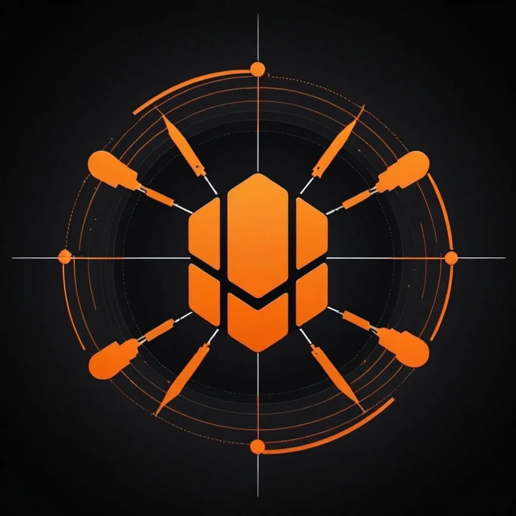 Prompt: airdrop hunter in orange universes which are connected each others with black blockchains