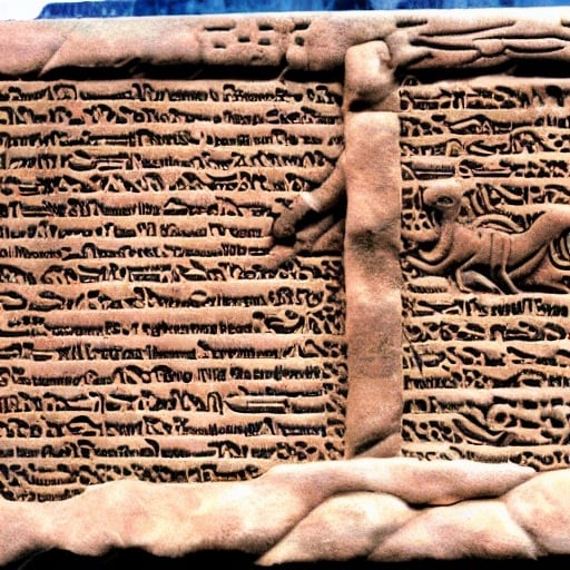 Prompt: Noah ark Gilgamesh flood tablets