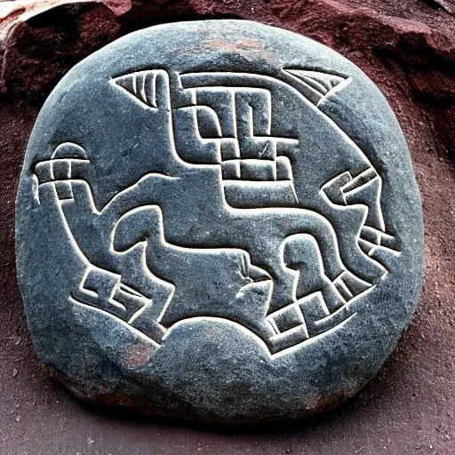 Prompt: a North American petroglyph 