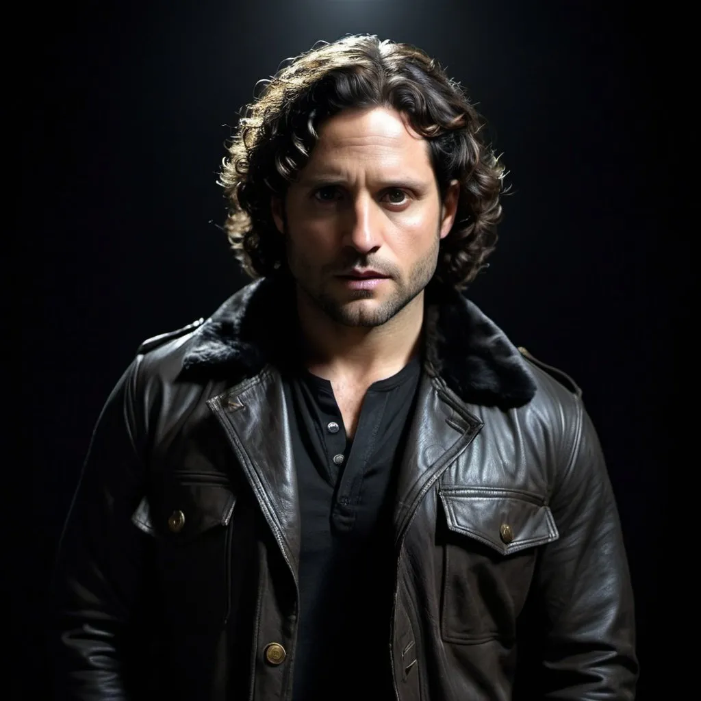 handsome actor Edgar Ramirez, black curly long hair,...