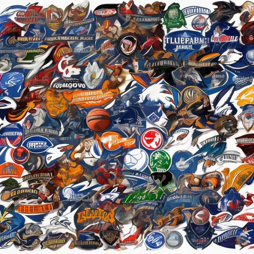 Prompt: all sports league logos in one pic