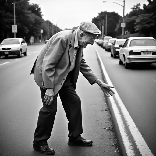 Prompt: Sure! Here's a prompt based on the scenario you described:

---

An elderly man stood anxiously at the edge of a busy road, his face lined with worry. The constant stream of cars made him hesitate, fearful of the dangers that crossing might bring. He thought of what could happen if he were to take a wrong step. Noticing his struggle, a young person approached, offering a reassuring smile. Without hesitation, the young person gently took the elderly man's hand, guiding him safely across the road. The simple act of kindness transformed the moment, turning fear into trust and hesitation into relief.

--- 

Does this capture what you were envisioning?