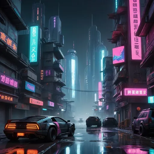 Prompt: creat a cyberpunk city night