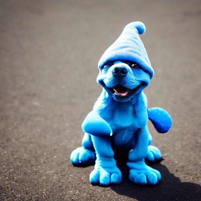 Prompt: Smurf dog