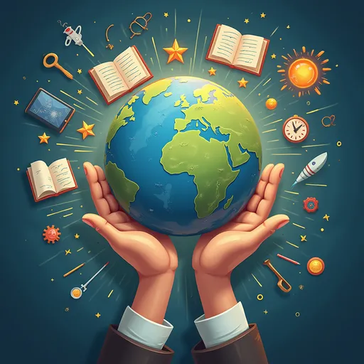 Prompt: I want to craft an image that is displaying the power of learning how the learning can impact the world and especially in digital age whereby learning can also be done now?