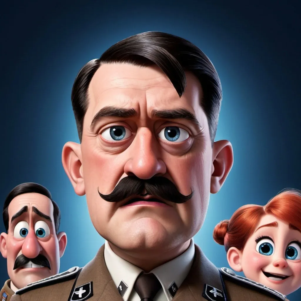 Prompt: disney x pixar adolf hitler movie cover
