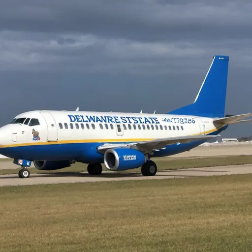 Prompt: Delaware State Blue Hens football team missing their flight to Hawaii.  The plane is leaving without them. 