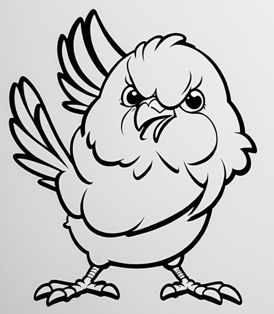 Prompt: Cartoon mascot Chickenhawk. Should be cute but fierce 