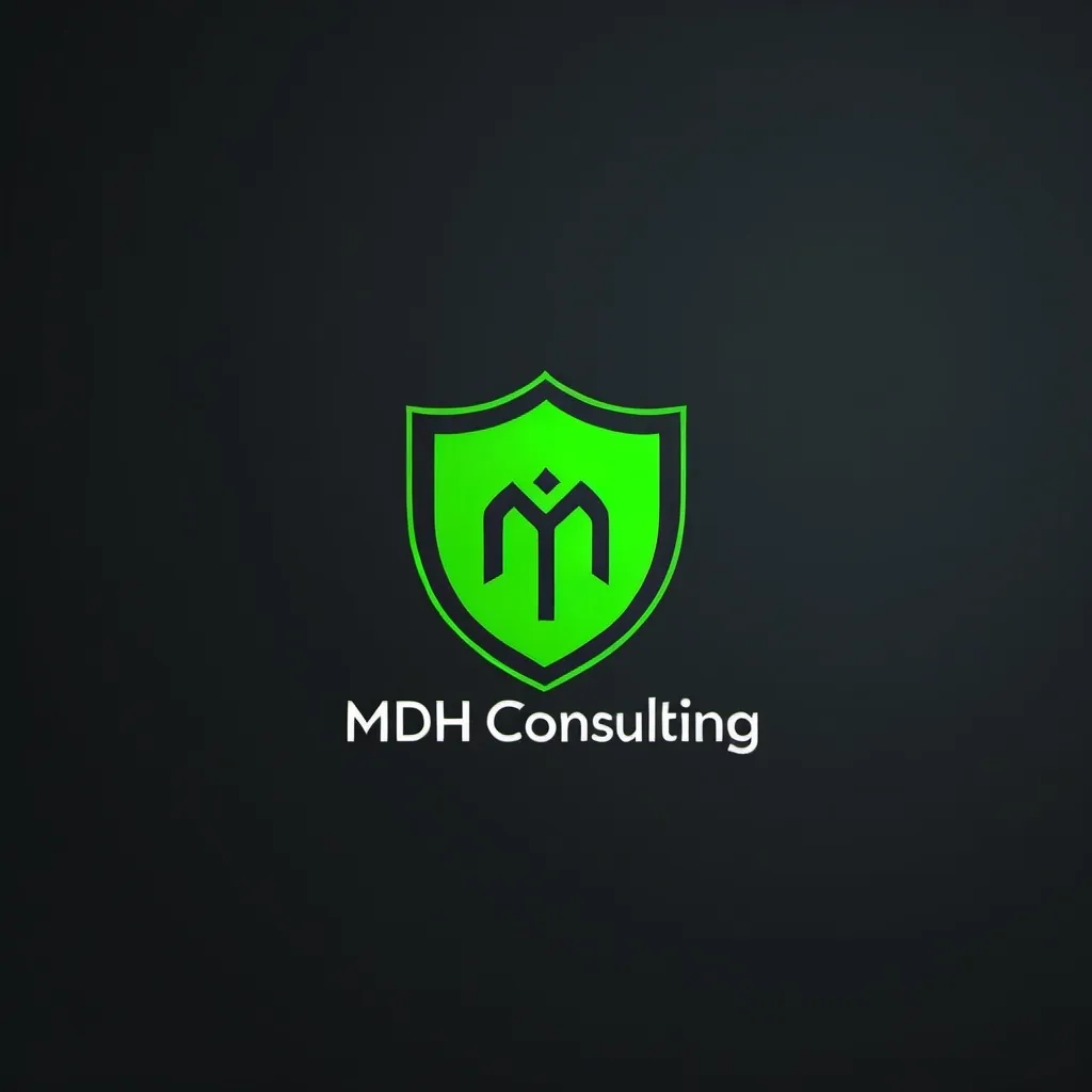 Prompt: Create a simple logo for a Cybersecurity Consulting firm called MDH Consulting. Don't use Consulting in the logo. Also use green as a main color of the logo