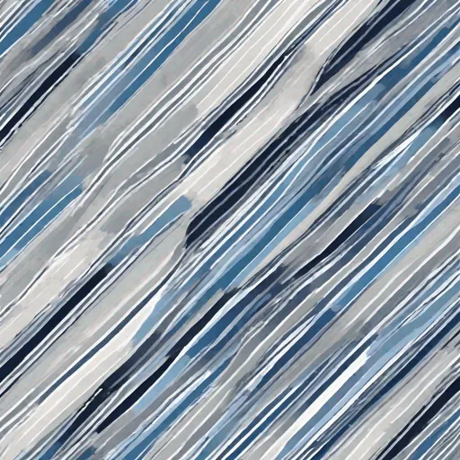 Prompt: Traditional basic medium width diagonal stripes in shades of blue, silver, and white