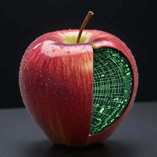 Prompt: An Cosmic Crisp apple that looks like the matrix
