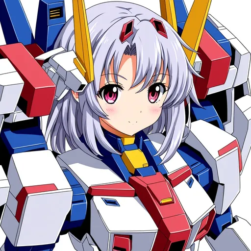 Prompt: Cute anime gundam girl