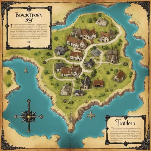 Prompt: a map from the book blackthorn key