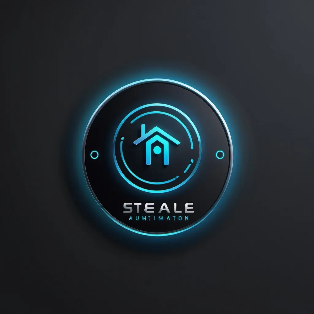 Prompt: Futuristic logo for a home automation and smart home company, sleek and modern design, high-tech elements, minimalist style, metallic tones, glowing accents, professional, futuristic, high quality, detailed, sleek design, minimalistic, metallic, glowing, advanced technology