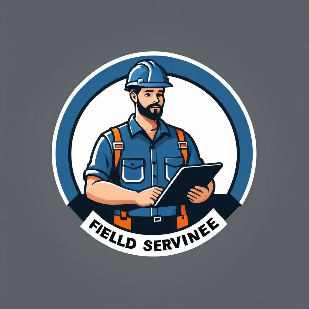 Prompt: A vector logo for a field service engineer who is expert in telecommunication industry