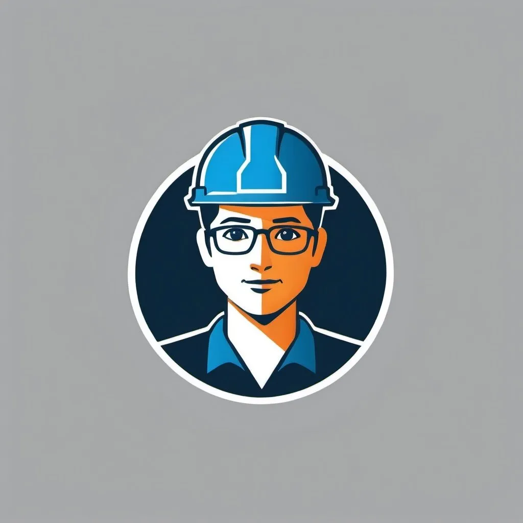 Prompt: A vector logo for a field service engineer who is expert in telecommunication industry