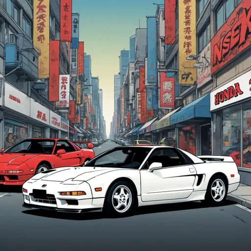 Prompt: A poster for the 1991 Honda nsx in a comic style