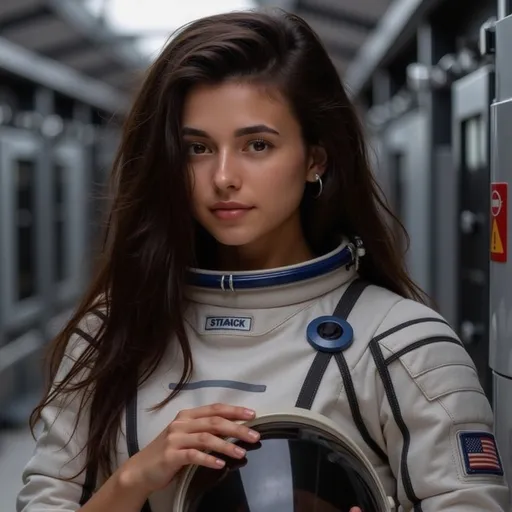 Prompt: @jdSQW7afyKcxaaRH3YOf is looking at the camera.


@jdSQW7afyKcxaaRH3YOf is wearing a spacesuit holding the helmet of the spacesuit in her arms.


@jdSQW7afyKcxaaRH3YOf we see a view of the inside of a spaceship. There is multiple monitors and controls on the side.  In front there is a targeting system with aiming reticule on the inside of the control room, Dahlov Ipcar, space art, ue 5, computer graphics