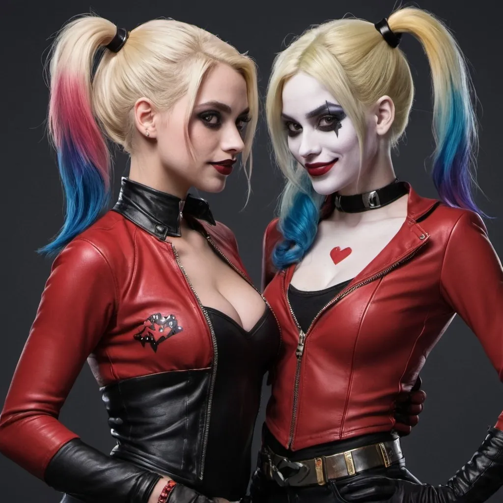 Prompt: (HARLEY and HARLEY QUINN Lesbians 
