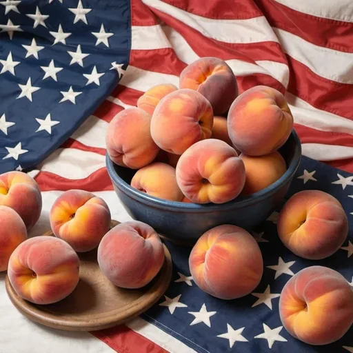 Prompt: american flag and peaches

