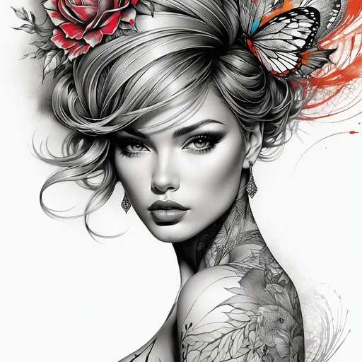 Prompt: style by Gabriel Moreno, Nick Gentry, Gyorgy Kepes: Female beauty through graphic and elegant images, crayons lines that show beauty and hide fragility, fear, ephemeron, sensuality, and tattoo lines, coursing through the skin of the figure and revealing what its beauty hides. Mixed media, Highly detailed, intricate, beautiful, 3d, extremely detailed, stunning gorgeous, award winning, fantastic view