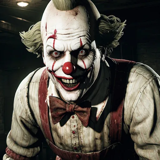Prompt: Art the clown in the evil within video game
