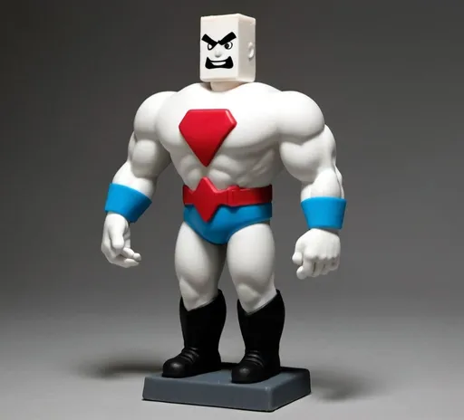 Prompt: A supervillain called eraser man. He is in the shape of an eraser. 