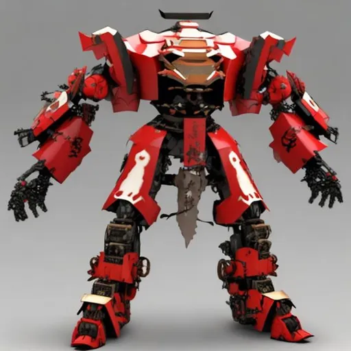 Prompt: Samurai inspired heavy Mecha suit