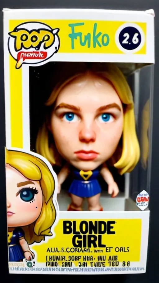 Prompt: Funko pop, blonde girl