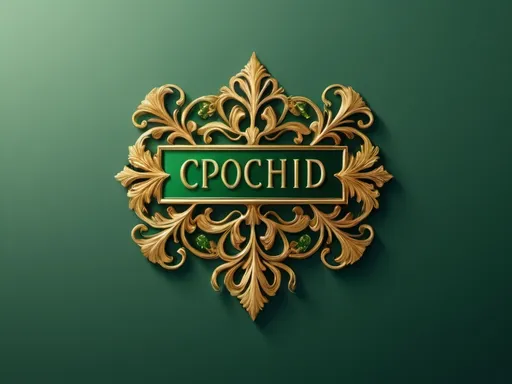 Prompt: (accurately spelled text "cpoChiD"), fancy lettering, (vibrant green), (rich gold), elegant design, high contrast, intricate details, luxurious ambiance, emphasis on artistic flair, modern aesthetic, suitable for upscale branding, (high quality) rendering, visually appealing composition, dramatic color richness, appealing to customers who appreciate refined style.