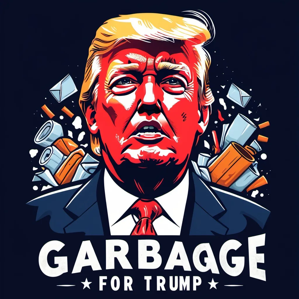 Prompt: garbage for trump
garbage for trump design t-shirt 
Art