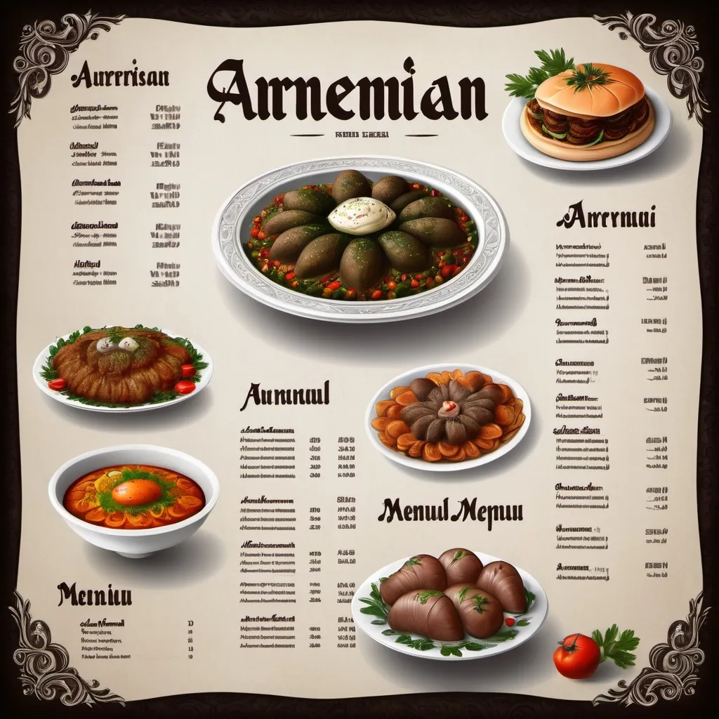 Prompt: I need a Armenian menu design