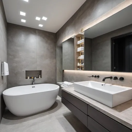 Prompt: a modern and luxury bathroom in horizontal format