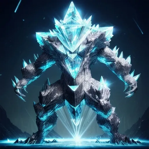 Prompt: The Crystalline Beast is a large, diamond-like creature with sharp, crystalline spikes covering its body. It moves with astonishing speed and precision, slicing through victims like a Diamond cutting through glass. The Crystalline Beast is seemingly impervious to harm, its crystalline body repelling most attacks. It is also capable of creating powerful light explosions, temporarily blinding its victims. A large, diamond-like creature covered in spikes and capable of creating light explosions.
