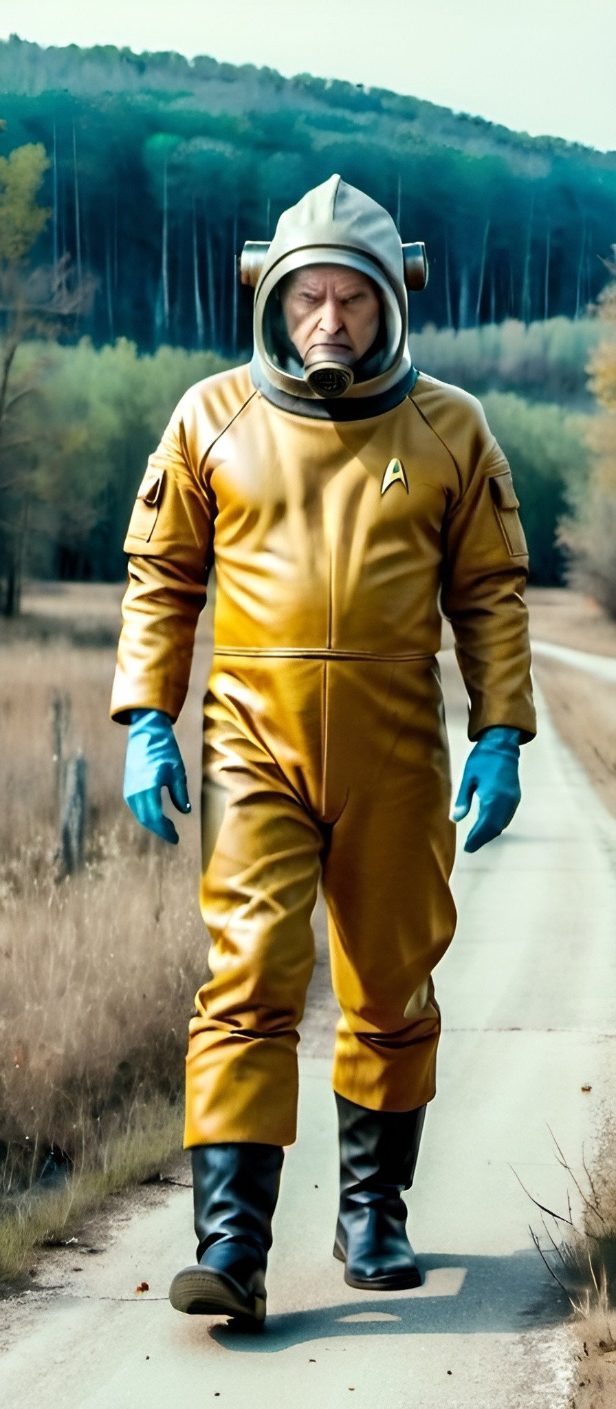 Prompt: Star trek. bugs. Chernobyl. Hazmat suit.hannibal lector. Time travel. Landscape