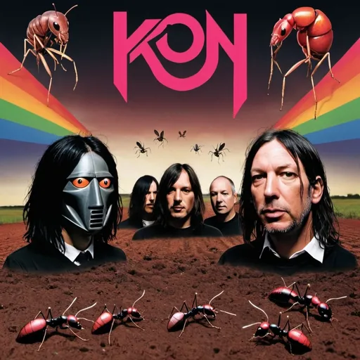 Prompt: Pink floyd and korn ants 