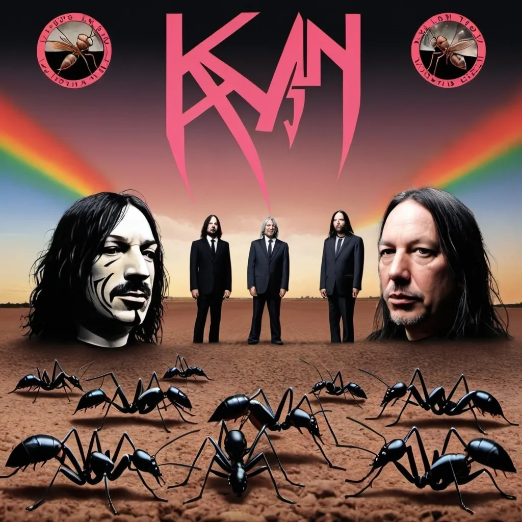 Prompt: Pink floyd and korn ants 