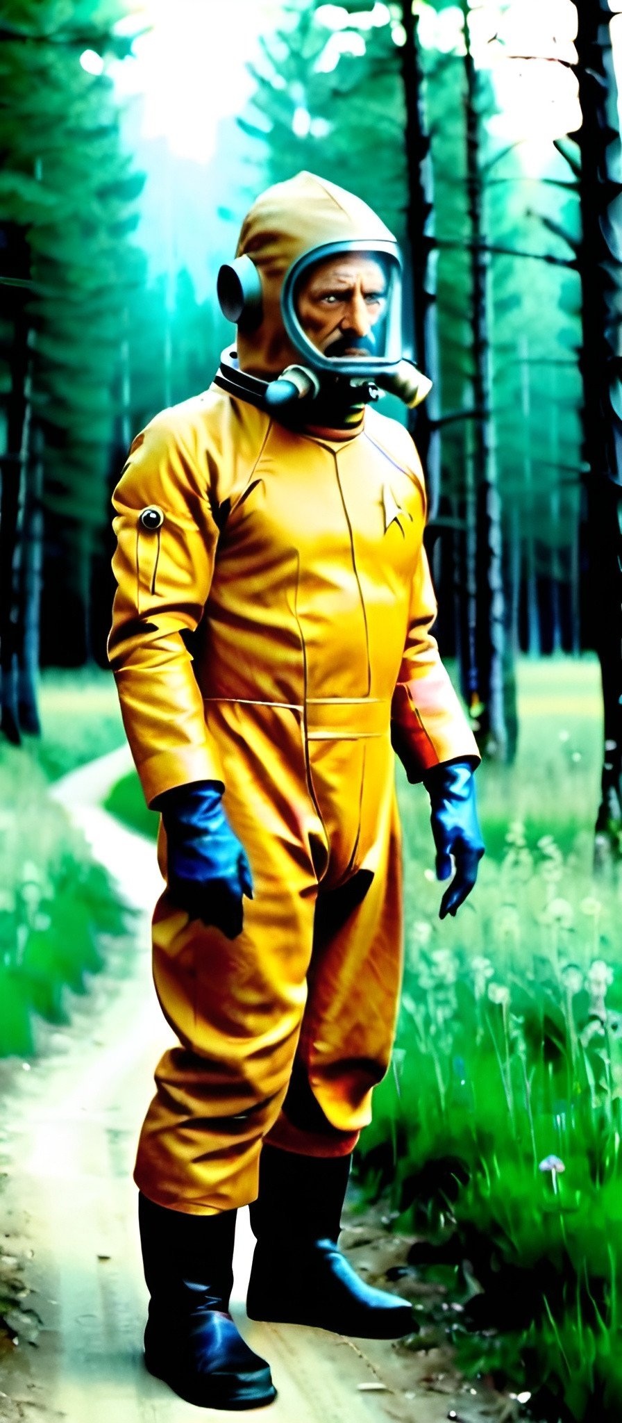 Prompt: Star trek. bugs. Chernobyl. Hazmat suit.hannibal lector. Time travel. Landscape