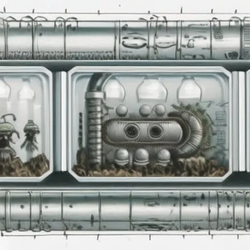 Prompt: Creatures in incubation tubes scifi