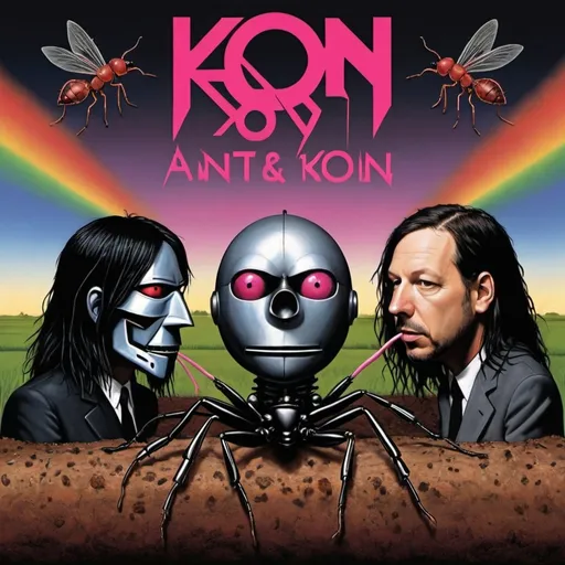 Prompt: Pink floyd and korn ants 