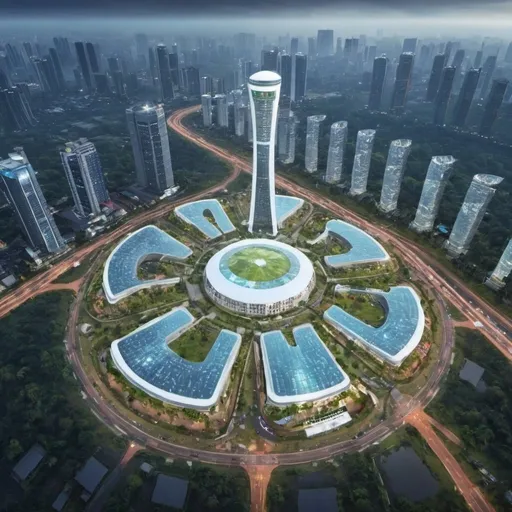 Prompt: Kota indonesia masa depan futuristik
