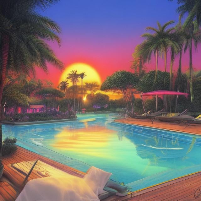 Prompt: Balearic, sunset, music, mystical, Italo disco, realistic drawing, low contrast 