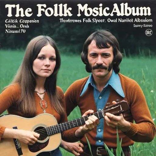 Prompt: 1970s folk music album cover.



