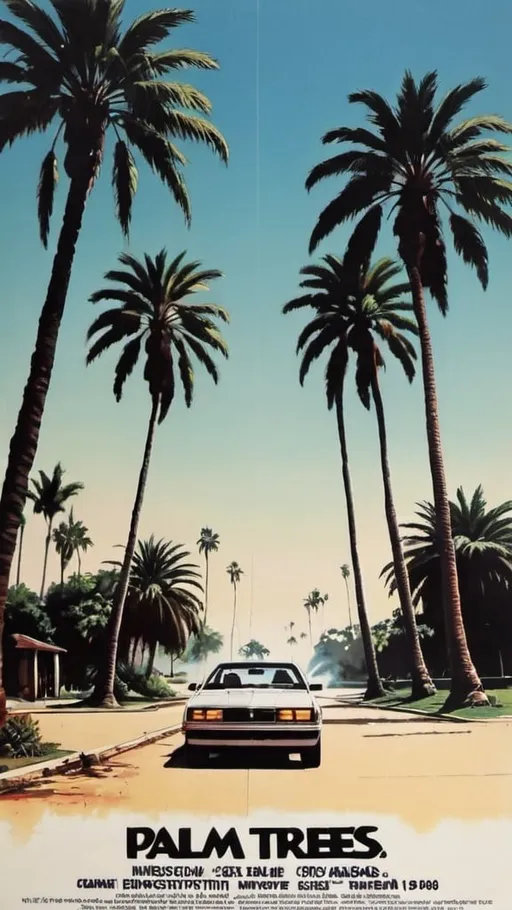 Prompt: 1980s action movie poster. Palm trees.



